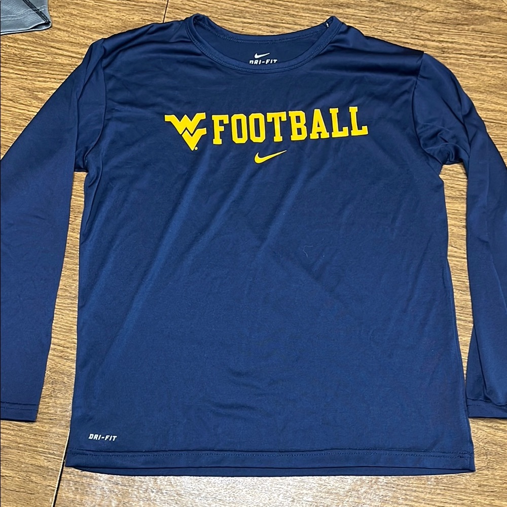 Nike Navy Long Sleeve WVU Football Shirt